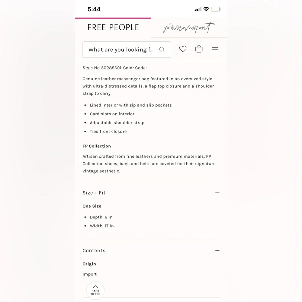 NWOT FREE PEOPLE Portland Distressed Messenger Bag - Picture 9 of 9